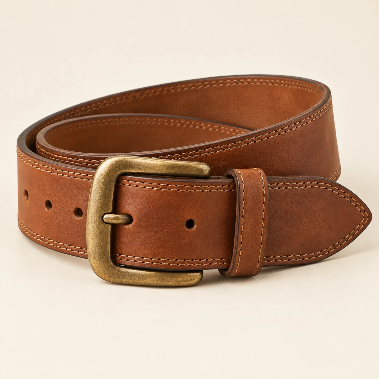 Canyon Trail, Cognac, 5 cm wide leather belt